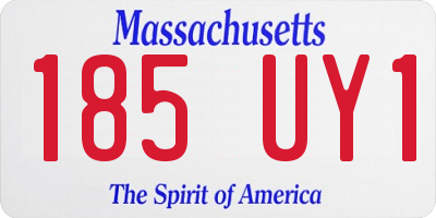 MA license plate 185UY1