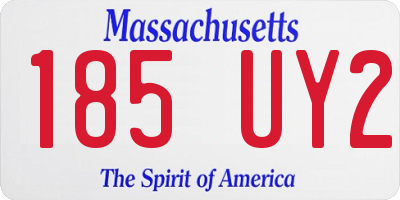 MA license plate 185UY2