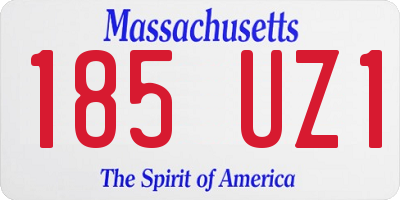 MA license plate 185UZ1