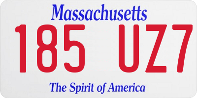 MA license plate 185UZ7