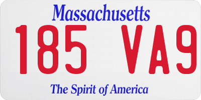 MA license plate 185VA9