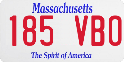 MA license plate 185VB0