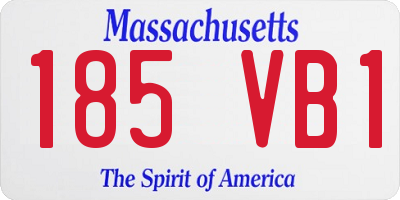 MA license plate 185VB1