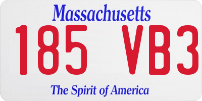 MA license plate 185VB3