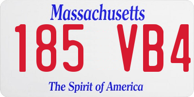 MA license plate 185VB4