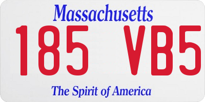 MA license plate 185VB5