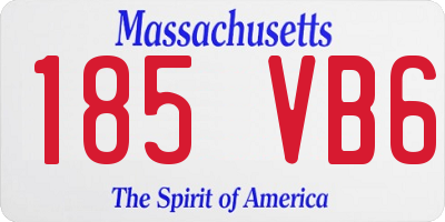 MA license plate 185VB6