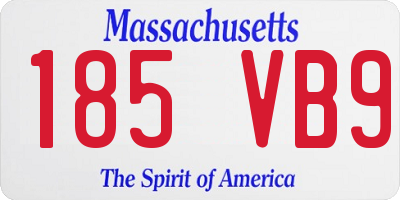MA license plate 185VB9