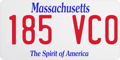MA license plate 185VC0