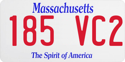 MA license plate 185VC2
