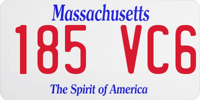 MA license plate 185VC6