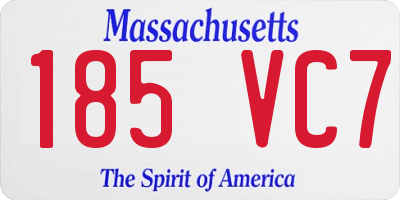 MA license plate 185VC7