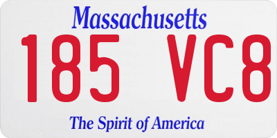 MA license plate 185VC8