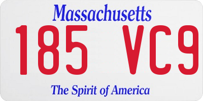 MA license plate 185VC9