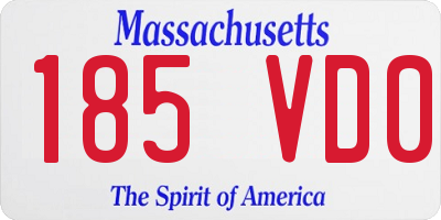 MA license plate 185VD0