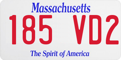 MA license plate 185VD2
