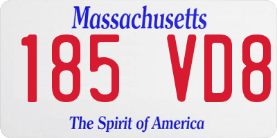 MA license plate 185VD8