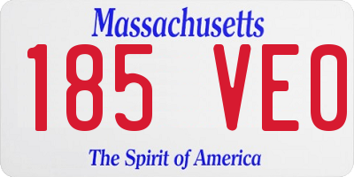 MA license plate 185VE0
