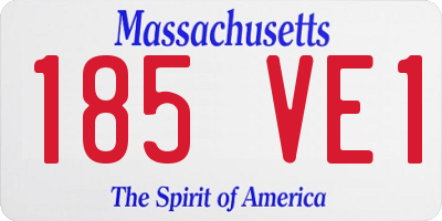 MA license plate 185VE1