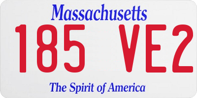 MA license plate 185VE2