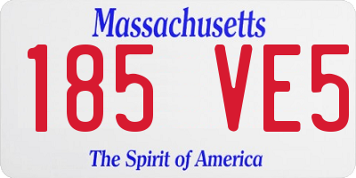 MA license plate 185VE5