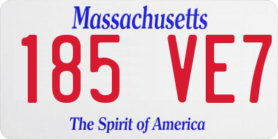 MA license plate 185VE7