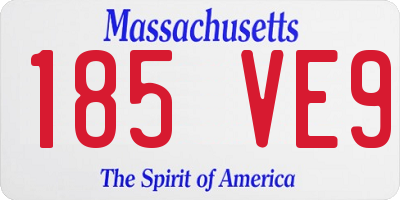 MA license plate 185VE9