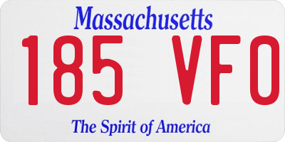MA license plate 185VF0
