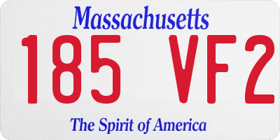 MA license plate 185VF2