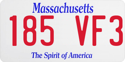 MA license plate 185VF3