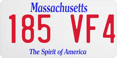 MA license plate 185VF4