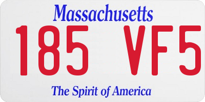 MA license plate 185VF5