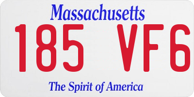 MA license plate 185VF6