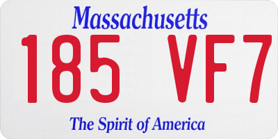 MA license plate 185VF7