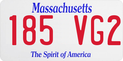 MA license plate 185VG2