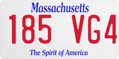 MA license plate 185VG4