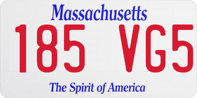 MA license plate 185VG5