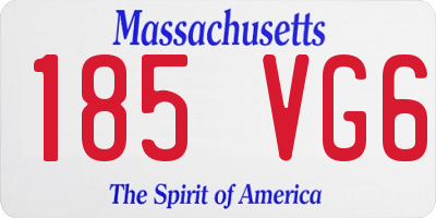 MA license plate 185VG6