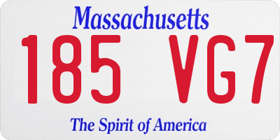 MA license plate 185VG7
