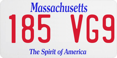 MA license plate 185VG9