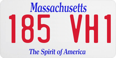 MA license plate 185VH1
