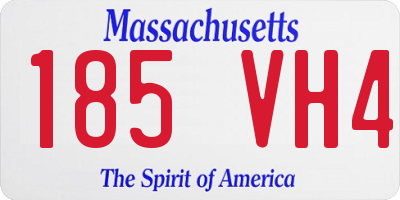 MA license plate 185VH4