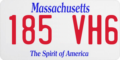 MA license plate 185VH6