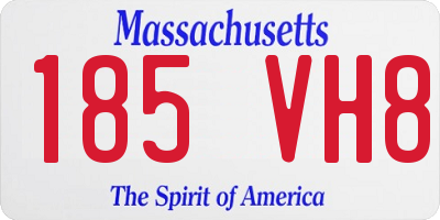 MA license plate 185VH8