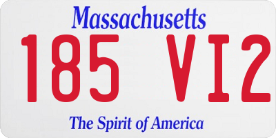 MA license plate 185VI2