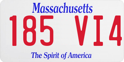 MA license plate 185VI4