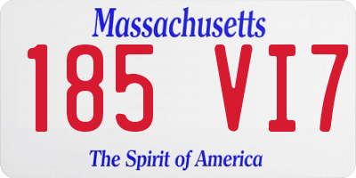 MA license plate 185VI7
