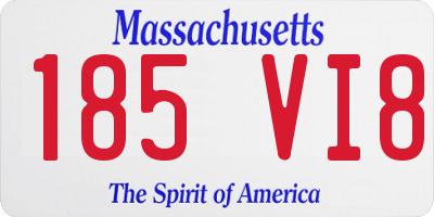 MA license plate 185VI8