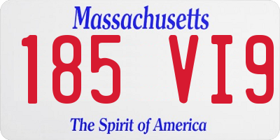 MA license plate 185VI9