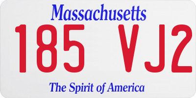 MA license plate 185VJ2